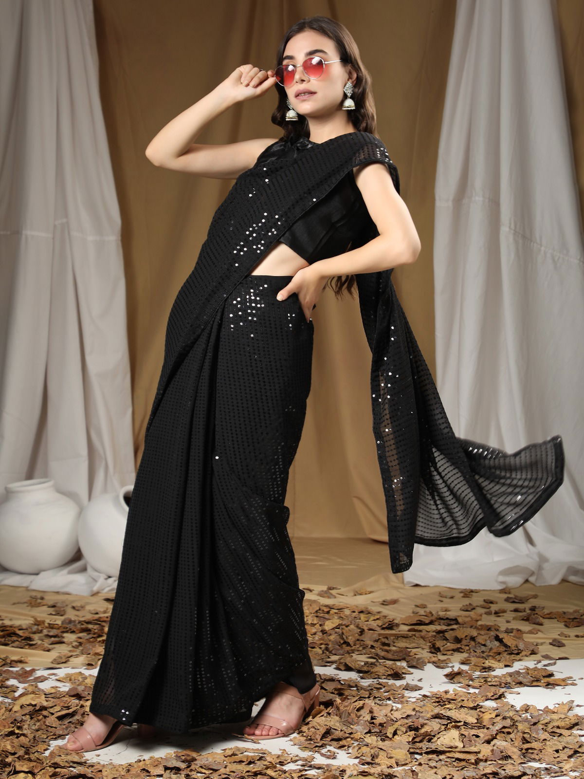 Aab Sequence Party Wear Saree Catalog
